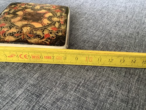 🇩🇪 Top Rarität vintage antikes großes Zigaretten Etui mit Emaille / Bemalung - Bild 12 von 13