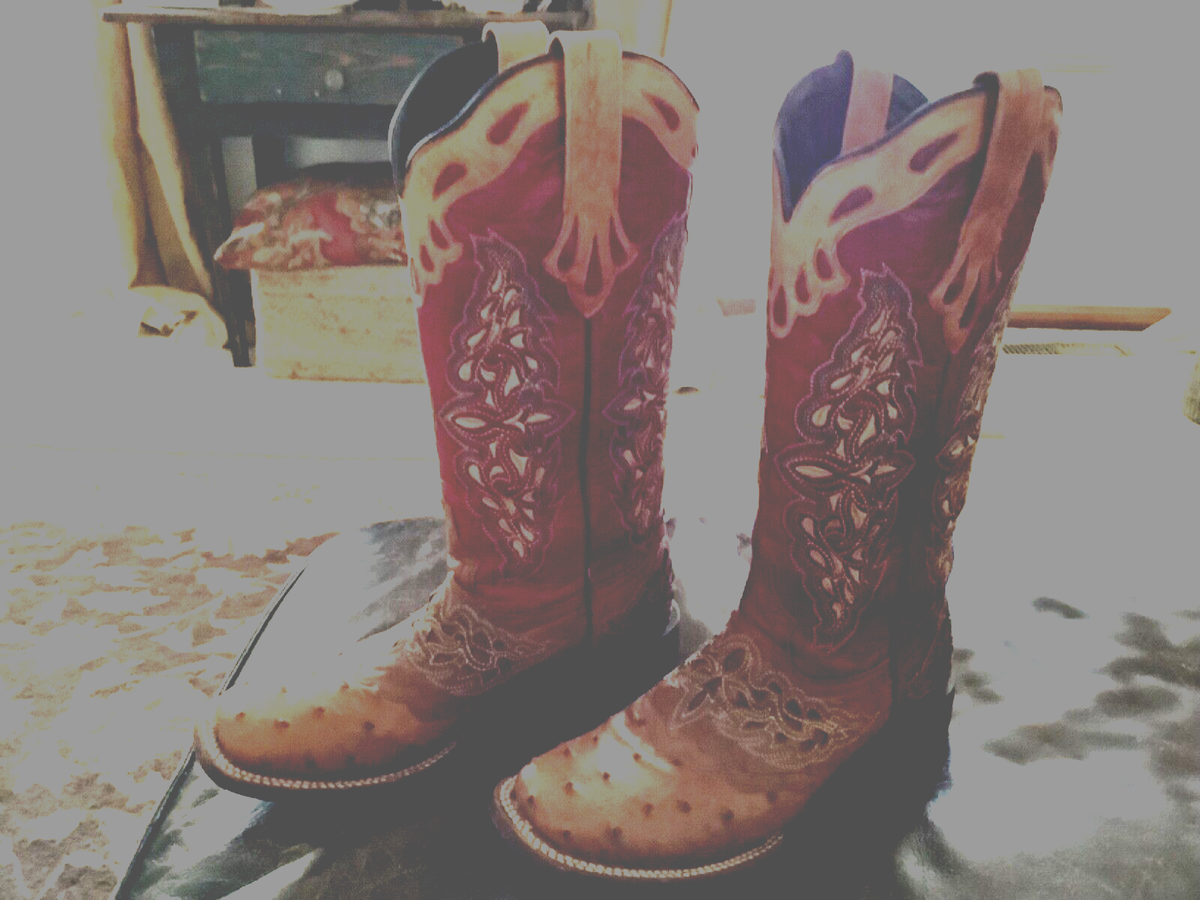 lucchese women's amberlyn western boots- tan/cadmio red, size 6.5