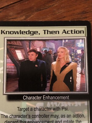 KNOWLEDGE THEN ACTION THE SHADOWS BABYLON 5 CCG RARE KARTE NEAR MINT UNBESPIELT