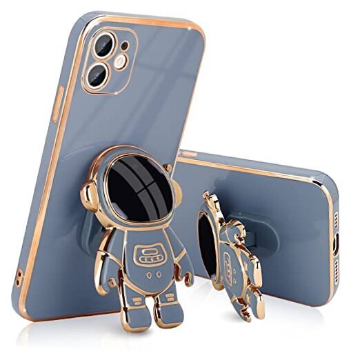 Compatible with Case Cute 3D Astronaut Stand Design Camera iPhone 12 Blue