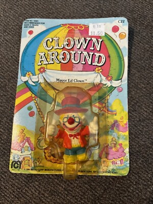 Vintage 1980's Mego Corp Clown Around PVC Figure - Mayor Ed Clown