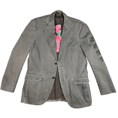 4YOU Scandinavia Men's Chocolate Brown Pinstripe Statement Jacket