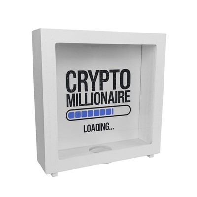 Crypto Millionaire Rahmen Spardose aus Holz mit Ladebalken Design