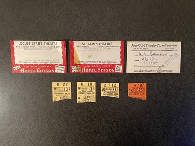 Vintage 1950s Broadway Theatre Tickets Lot NYC Stubs Ad Envelopes -  King And I
