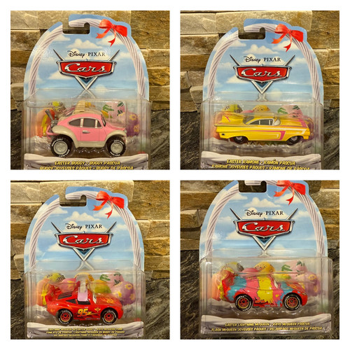 2024 Disney Pixar Cars Lightning McQueen Easter Edition Die Cast Set Of 4