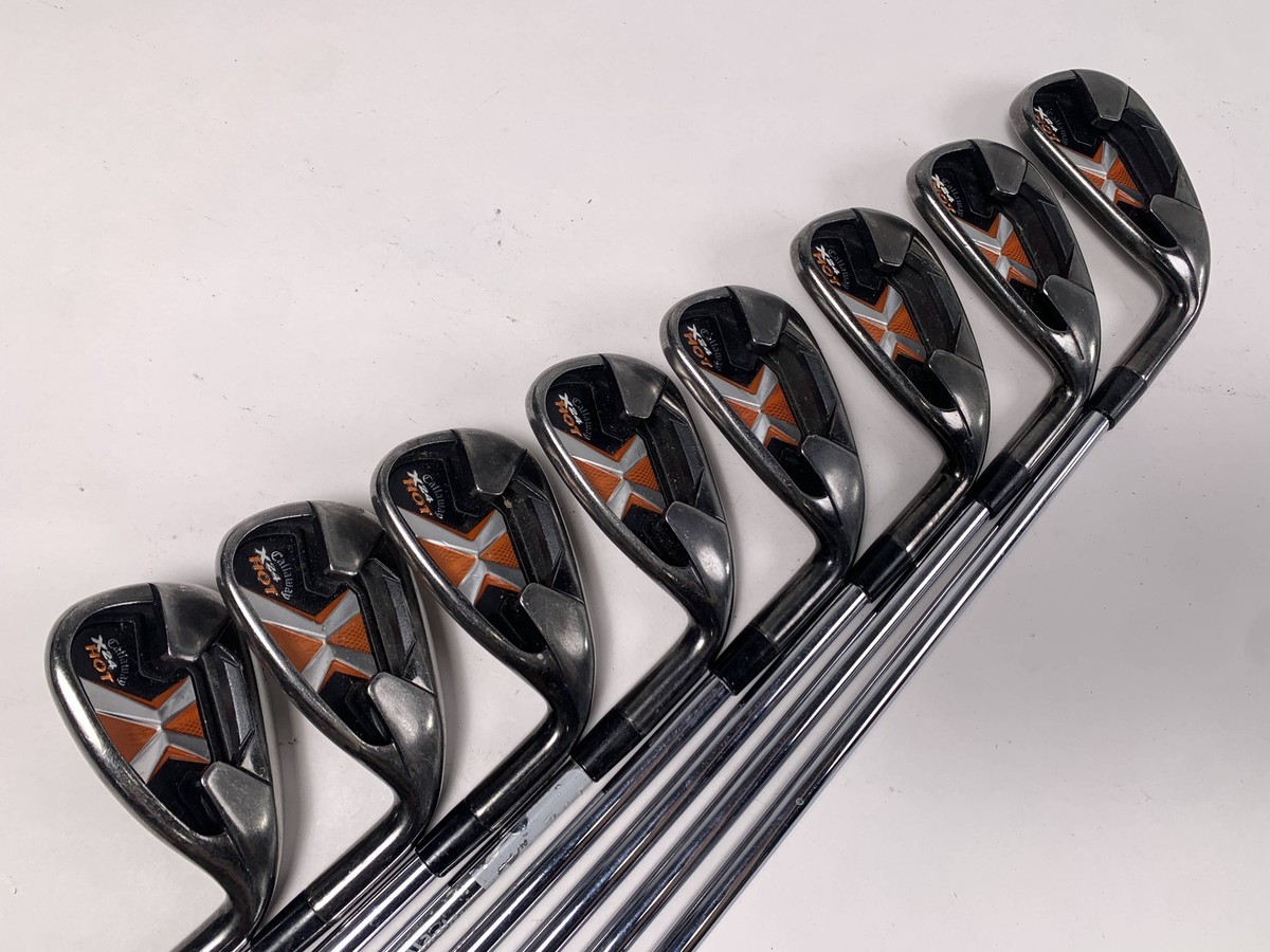 Callaway X-24 Hot Iron Set 4-PW+GW Uniflex Steel Mens RH | eBay