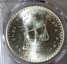 💥💥1979 MEXICO 1 ONZA PCGS MS63⭐ SILVER COIN