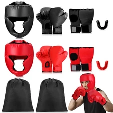 Adult 14 Pcs Boxing Set: Gloves, Bags, Headgear, Gel Wraps, Mouth Guards, Tae...