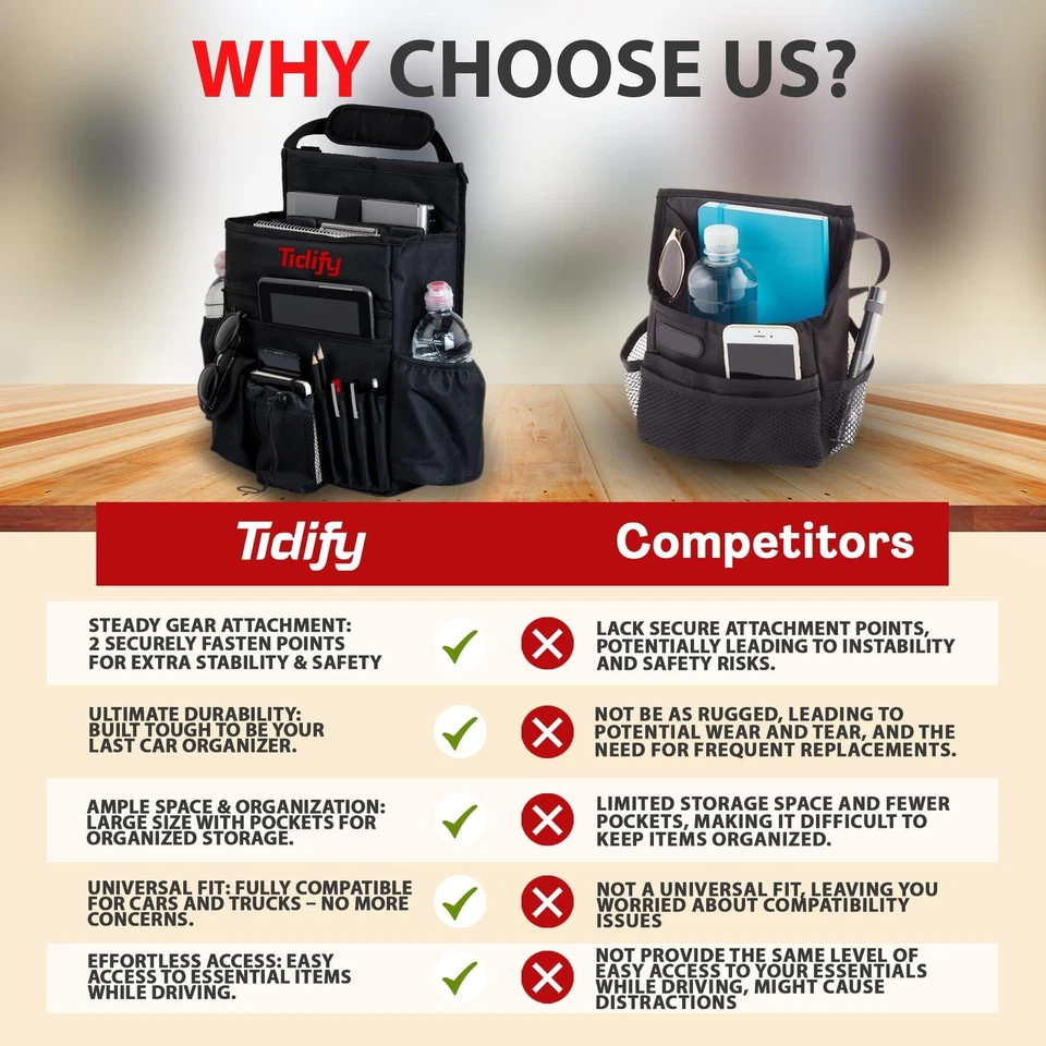 Organizador de asiento delantero de coche Tidify [2025 ACTUALIZADO] con tablet y portátil dedicados... Foto 4 de 4