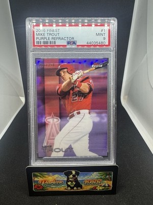 2016 Topps Finest Mike Trout #1 Purple Refractor /250 PSA 9 LA Angels