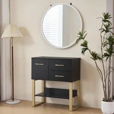 BarberPub Barber Station Wall Mount Storage Cabinet Bathroom Dresser with Shelf