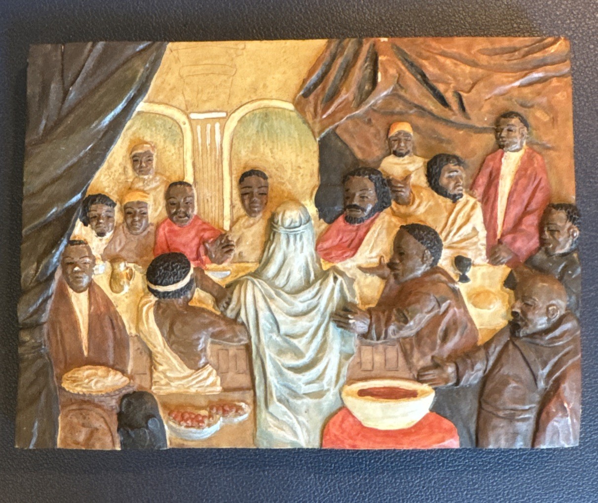 Last Supper Plaque Black Christianity 6x4.5” Wall Decor