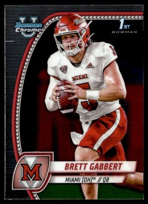 2024 Bowman University Chrome Brett Gabbert Rookie Miami Ohio RedHawks #27