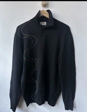 Authentic Hermes Sweater 100 Cashmere Polo XL Navy Black
