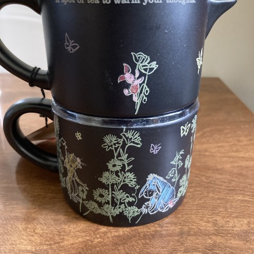 Hallmark Winnie The Pooh Stackable Disney Teapot & Mug Set -Black W/ Sketch Art - Picture 14 of 16