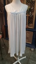 Vintage Lingerie 60s Smocked Embroidered Nightgown Lingerie Slip L Waltz Length