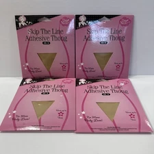 Lot Of 4- Hollywood Fashion Secrets Reuse Skip the Line Adhesive Thong  XS - S