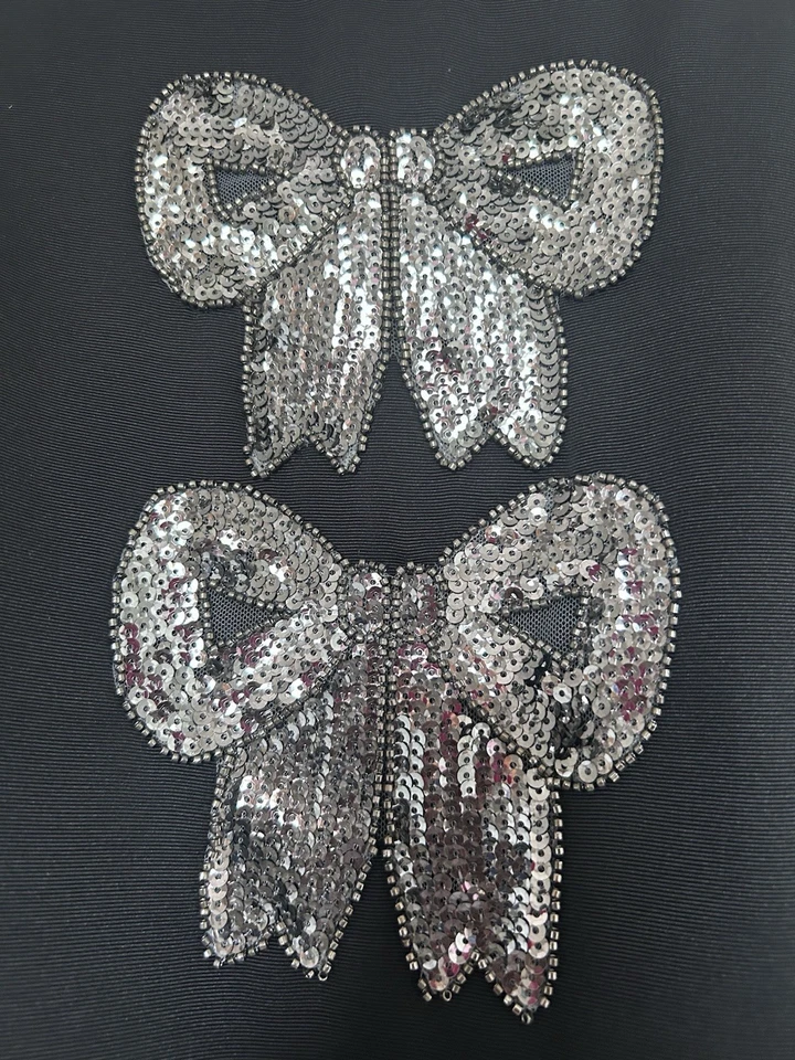 Vestido negro Sail To Sable con detalle de lazo de lentejuelas plateadas, para mujer talla M Foto 4 de 4