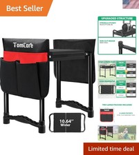 Heavy Duty Foldable Garden Kneeler with 10.64" Soft EVA Pad & Tool Pockets