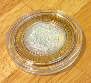 $10 Primm Buffalo BIlls Silver Casino Gaming Token .999 Pure Medicine Crow