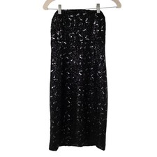 Banana Republic Strapless Black Sequin Sheath Cocktail Dress Sz 6 Lined 