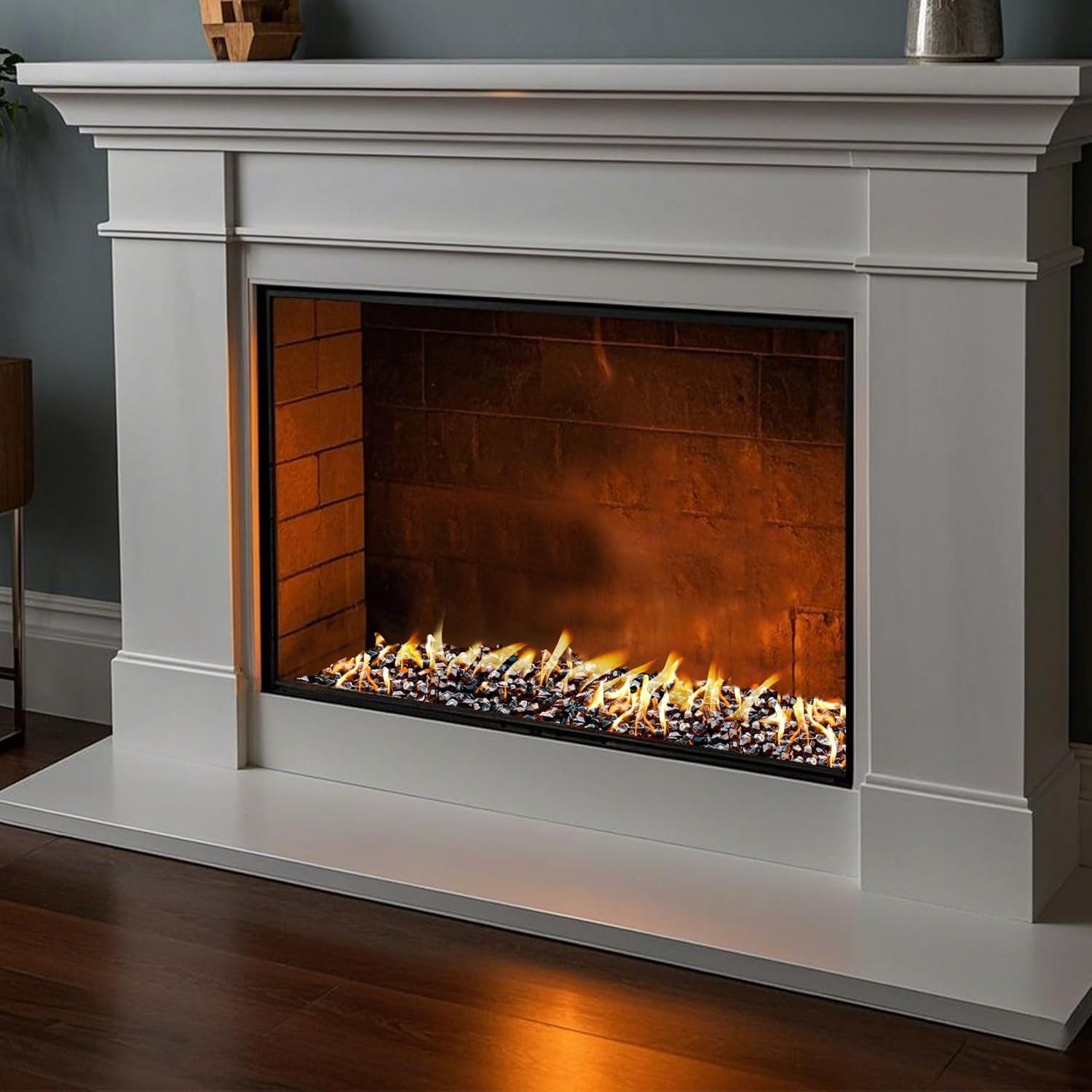 Skyflame 10-Pound Polygon Fire Glass for Pit Fireplace Amber 