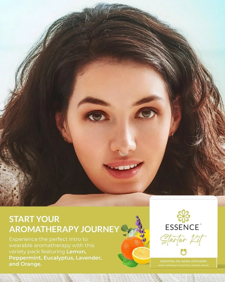 Juego difusor nasal portátil Essence: kit de aromaterapia de relajación y energía Foto 4 de 4