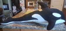 Melissa Doug Jumbo 42" Shamu Orca Killer Whale Plush Lifelike Stuffed Toy RARE