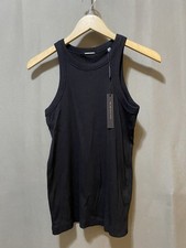 NWT ELIE TAHARI Women Sleeveless Pima Cotton/Modal Stretch Rib Tank Size S Black