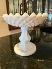 Vintage Westmoreland Milk Glass Hobnail/Diamond Pattern Candy Dish | Mid-Century
