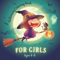 Malbuch Halloween MäDchen 4-8 Jahre, 50 Einfache Ausmalbilder, Geschenk