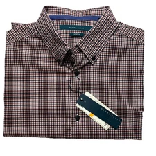 NWT Perry Ellis Button-Down Shirt Mens Size Small Checkered Long Sleeve $79.50