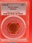 1938-D PCGS MS65 Buffalo Nickel 5C Gem Uncirculated Denver Mint