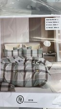 4Pc Bedding Set Queen Duvet Cover Fitted Sheet Pillowcases Soft