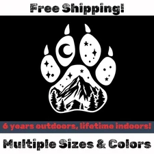 PAW PRINT Mountain pet, cat, dog Vinyl Decal Sticker - Car, SUV, Laptop, Windows