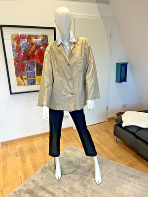 * ASPESI * TEENA - NYLONMANTEL beige Mantel Übergang  * GR. L - 40 