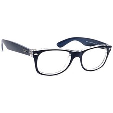 Ray-Ban RB 2132 New Wayfarer 6053/71 Matte Blue on Clear Square Italy 52 mm