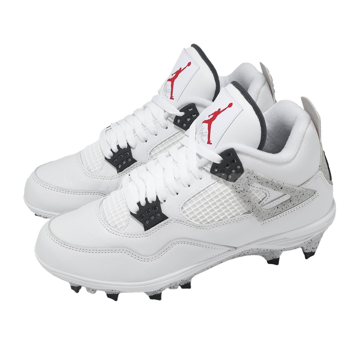 Nike Jordan 4 Retro TD White Cement Cleat Men Soccer Football AJ4