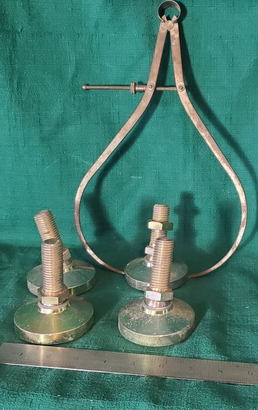 Set Of Four Steel Heavy Duty 3" Pad 3¾" High Adjustable Machine Levelers
