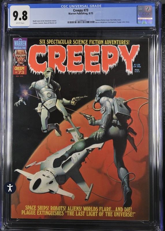 CREEPY #73 (1975) KEN KELLY COVER CGC NM/MT 9.8 WP HIGHEST GRADE
