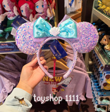 2026 Hongkong Disney The Little Mermaid Ariel Sequin Ears  Shell Bow Headband
