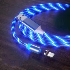 Three In One Magnetic Led Data Cable Micro USB Type C 1m
