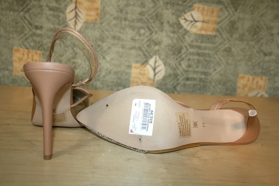 Nuevo BCBGeneration Beige con Imitación Diamantes Slingbacks 11 Foto 4 de 4