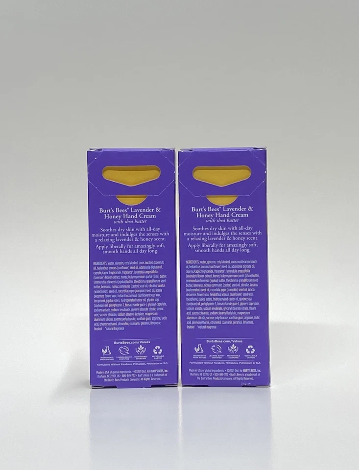 Crema de manos Burt's Bees manteca de karité lavanda miel natural 1 oz cada una (paquete de 2) Foto 3 de 4