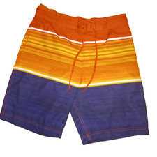 MENS SPEEDO BRIGHT COLORBLOCK MULTICOLOR STRIPE BEACH SWIM SHORTS TRUNKS SIZE M