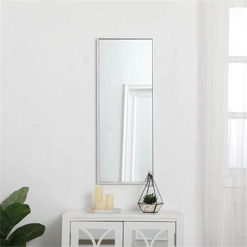 Elegant Decor Eternity 36" x 14" Contemporary Metal Frame Mirror in Silver - Picture 2 of 9