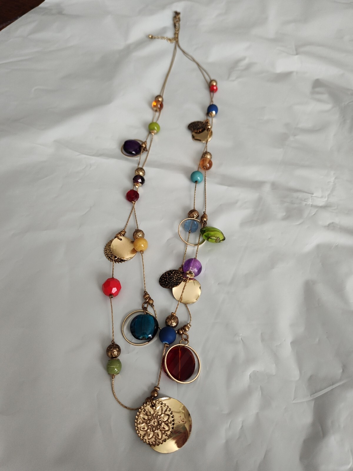 Layered Dangled Shaker Charm Statement Necklace M… - image 1