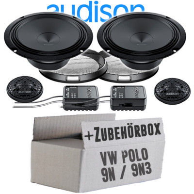 Audison Lautsprecher für VW Polo 9N 9N3 Front Tür Einbauset 16cm Boxen KFZ PKW