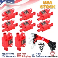 Set of 8 Square Ignition Coils & Wires Set for Cadillac CTS Chevrolet GMC UF413