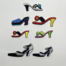 Vintage 90's - Colorful Shoe Sandal Heels Slipper Iron On Patches - Lot of 7
